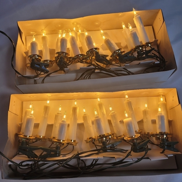 UL 15 Light White Triple Candle Christmas Light Set Lot of 2 Boxes - Picture 9 of 11